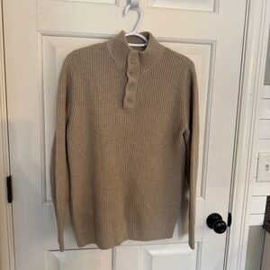 Candy & Caviar men’s Wool Blend Henley Sweater Tan 31820